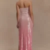 Miranda Strapless Sequin Maxi Dress – Ombre Pink