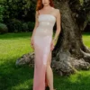 Miranda Strapless Sequin Maxi Dress – Ombre Pink