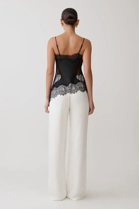 Miriam Satin & Lace Camisole – Black Miriam Satin & Lace Camisole – Black
