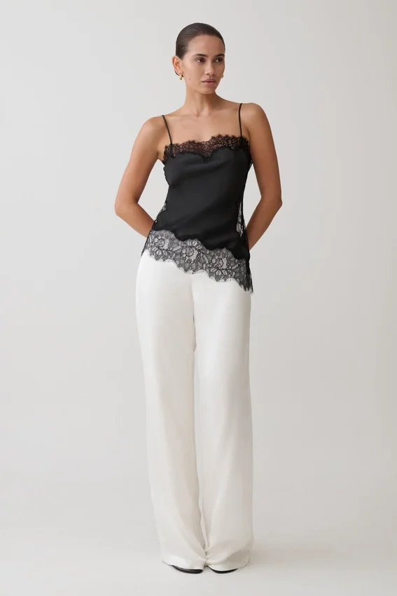 Miriam Satin & Lace Camisole – Black Miriam Satin & Lace Camisole – Black
