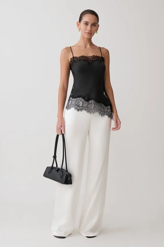 Miriam Satin & Lace Camisole – Black Miriam Satin & Lace Camisole – Black