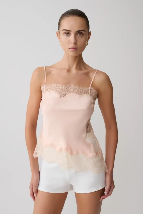 Miriam Satin & Lace Camisole – Peach Miriam Satin & Lace Camisole – Peach