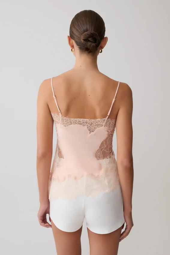 Miriam Satin & Lace Camisole – Peach Miriam Satin & Lace Camisole – Peach