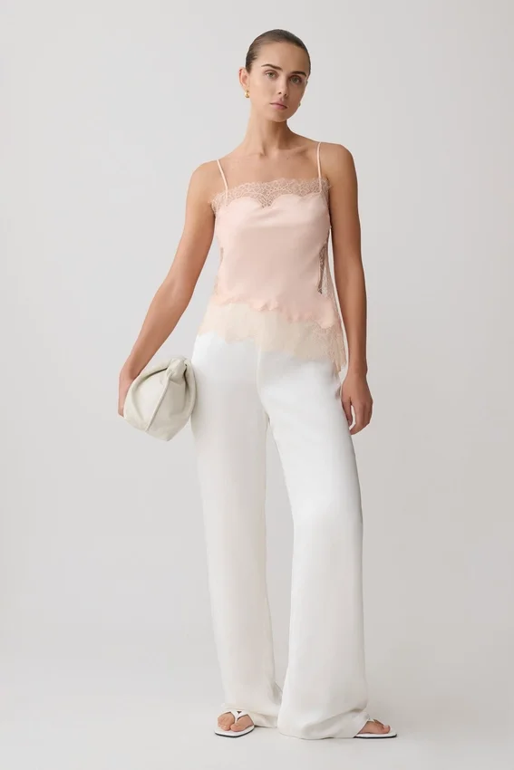 Miriam Satin & Lace Camisole – Peach Miriam Satin & Lace Camisole – Peach