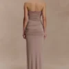 Mirren Strapless Slinky Maxi Dress – Bronze