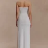 Mirren Strapless Slinky Maxi Dress – White