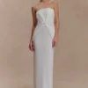 Mirren Strapless Slinky Maxi Dress – White