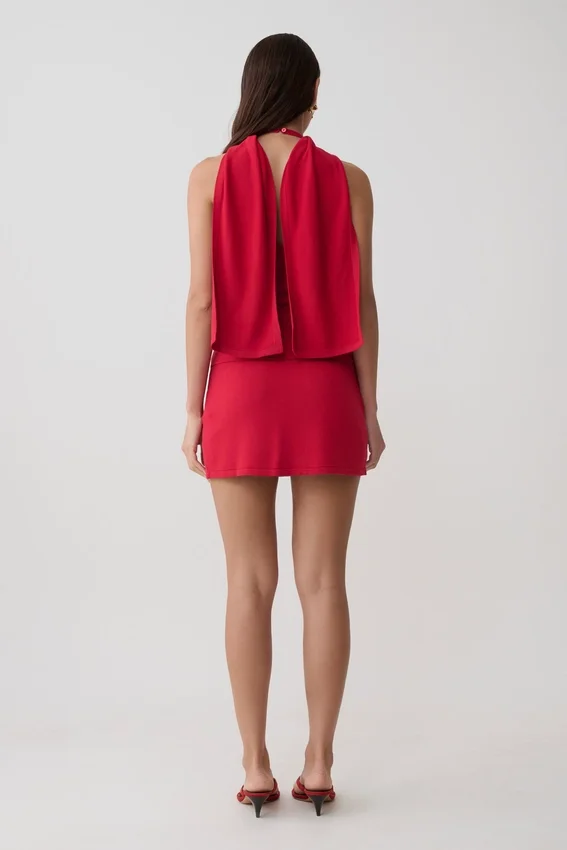 Misty Halter Backless Knit Top – Red Misty Halter Backless Knit Top – Red