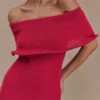Molly Off Shoulder Knit Midi Dress – Raspberry