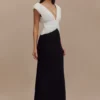 Monique Contrast Maxi Dress – Black