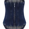 Monte Strapless Diamante Denim Corset – Midnight Blue