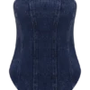 Monte Strapless Diamante Denim Corset – Midnight Blue