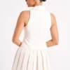 Mura Pleated Mini Skirt – Ivory