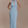 Nadine Halter Chiffon Maxi Dress – Blue Nadine Halter Chiffon Maxi Dress – Blue