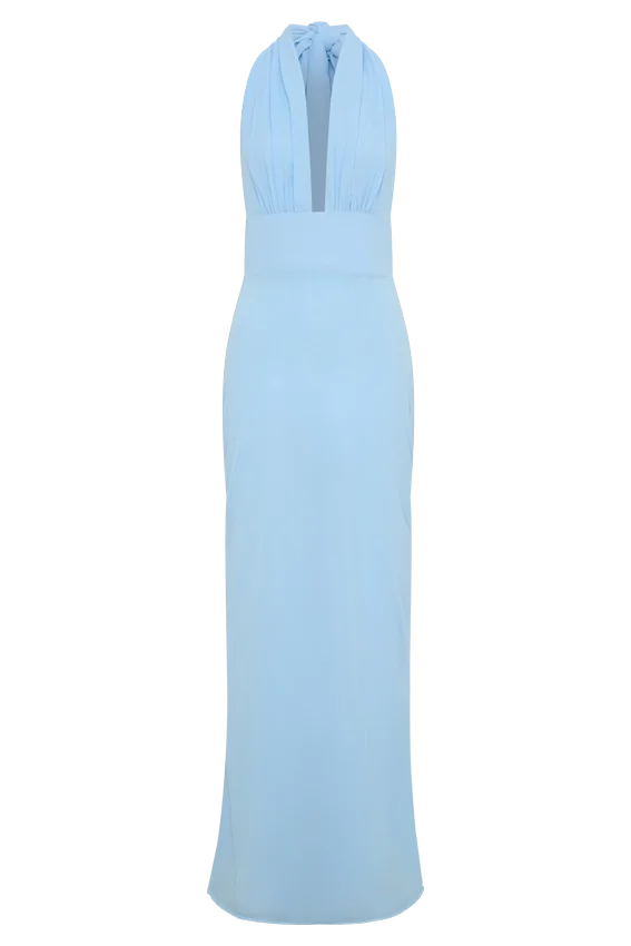 Nadine Halter Chiffon Maxi Dress – Blue Nadine Halter Chiffon Maxi Dress – Blue