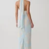 Nadine Halter Scarf Chiffon Maxi Dress – Blue Floral Print Nadine Halter Scarf Chiffon Maxi Dress – Blue Floral Print