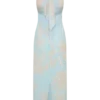 Nadine Halter Scarf Chiffon Maxi Dress – Blue Floral Print Nadine Halter Scarf Chiffon Maxi Dress – Blue Floral Print
