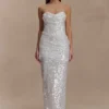 Nala Strapless Sequin Maxi Dress – Ivory