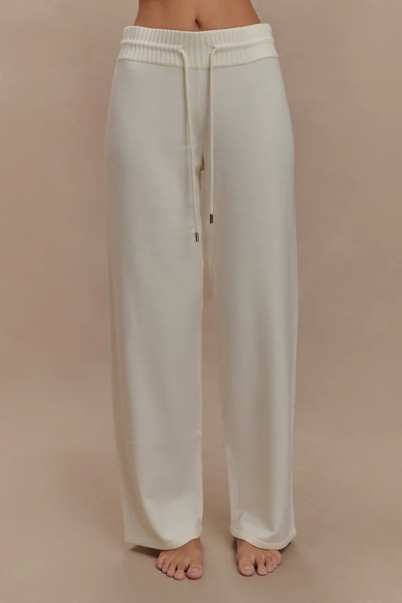 Natalya Knit Wide Leg Pants – Ivory Natalya Knit Wide Leg Pants – Ivory