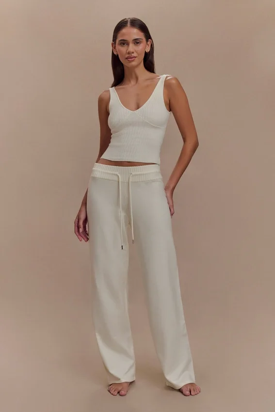 Natalya Knit Wide Leg Pants – Ivory Natalya Knit Wide Leg Pants – Ivory