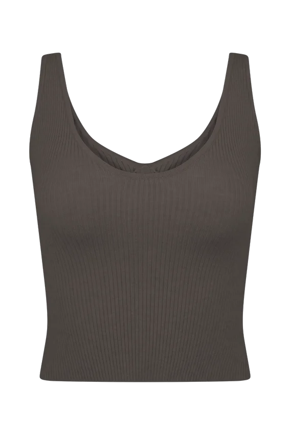 Natalya Ribbed Knit Cami Top – Dark Chocolate Natalya Ribbed Knit Cami Top – Dark Chocolate