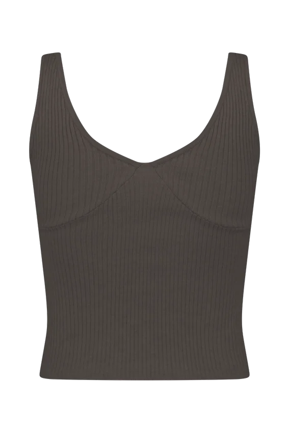 Natalya Ribbed Knit Cami Top – Dark Chocolate Natalya Ribbed Knit Cami Top – Dark Chocolate