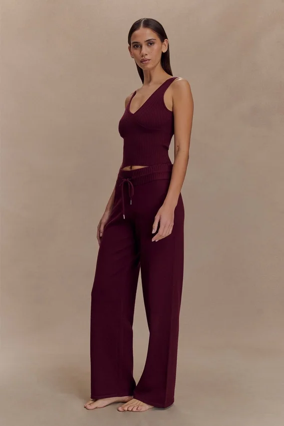 Natalya Ribbed Knit Cami Top – Merlot Natalya Ribbed Knit Cami Top – Merlot