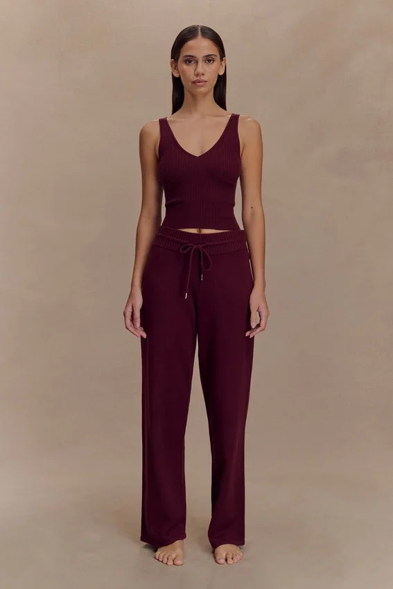 Natalya Ribbed Knit Cami Top – Merlot Natalya Ribbed Knit Cami Top – Merlot