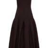 Natascha Drop Waist Cotton Midi Dress – Chocolate Natascha Drop Waist Cotton Midi Dress – Chocolate