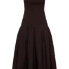 Natascha Drop Waist Cotton Midi Dress – Chocolate Natascha Drop Waist Cotton Midi Dress – Chocolate