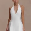 Nelly Halter Neck Cotton Mini Dress – White Nelly Halter Neck Cotton Mini Dress – White