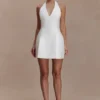 Nelly Halter Neck Cotton Mini Dress – White Nelly Halter Neck Cotton Mini Dress – White