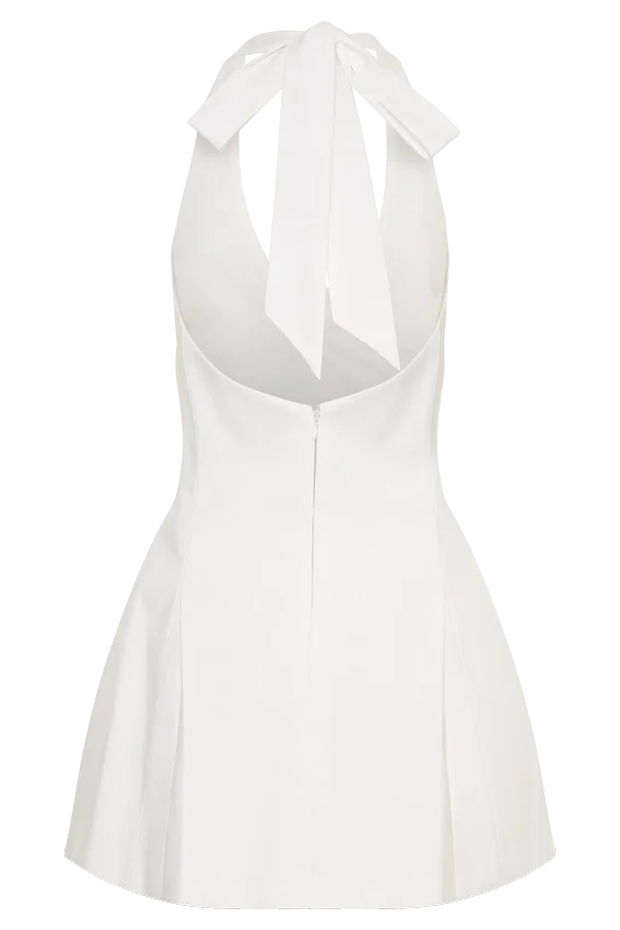 Nelly Halter Neck Cotton Mini Dress – White Nelly Halter Neck Cotton Mini Dress – White