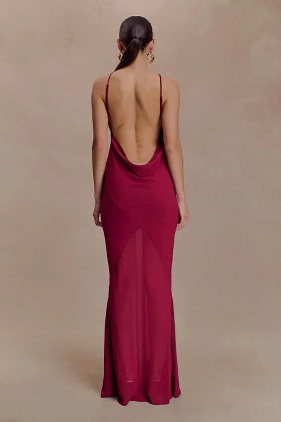 Nerea Slip Halter Maxi Dress – Cherry Red Nerea Slip Halter Maxi Dress – Cherry Red