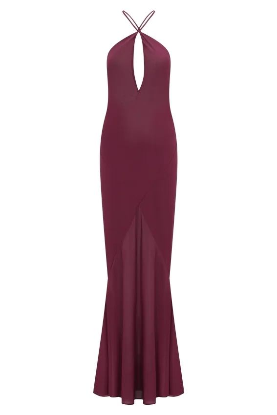 Nerea Slip Halter Maxi Dress – Cherry Red Nerea Slip Halter Maxi Dress – Cherry Red