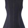 Neve Sleeveless Buttoned Denim Top – Washed Indigo Blue
