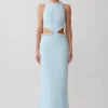 Nicole Embellished Cut Out Maxi Dress – Pale Blue Nicole Embellished Cut Out Maxi Dress – Pale Blue