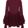Nimah Chiffon Ruffle Mini Dress – Wine