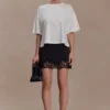 Nina Lace And Satin Mini Skirt – Black Nina Lace And Satin Mini Skirt – Black