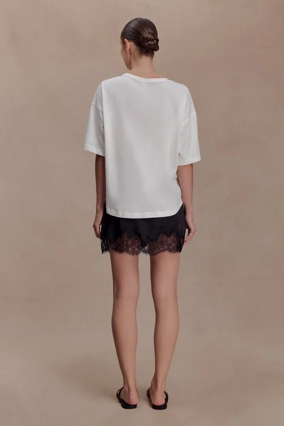 Nina Lace And Satin Mini Skirt – Black Nina Lace And Satin Mini Skirt – Black