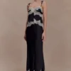 Nina Satin And Lace Maxi Skirt – Black/Ivory Nina Satin And Lace Maxi Skirt – Black/Ivory
