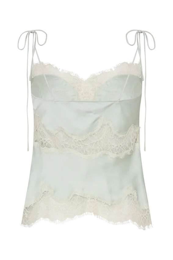 Nina Satin And Lace Camisole – Sage Nina Satin And Lace Camisole – Sage