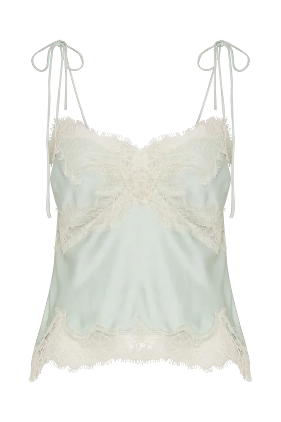 Nina Satin And Lace Camisole – Sage Nina Satin And Lace Camisole – Sage