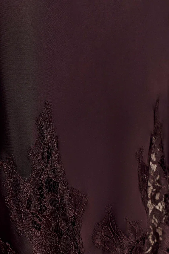 Nina Satin And Lace Maxi Skirt – Chocolate Nina Satin And Lace Maxi Skirt – Chocolate