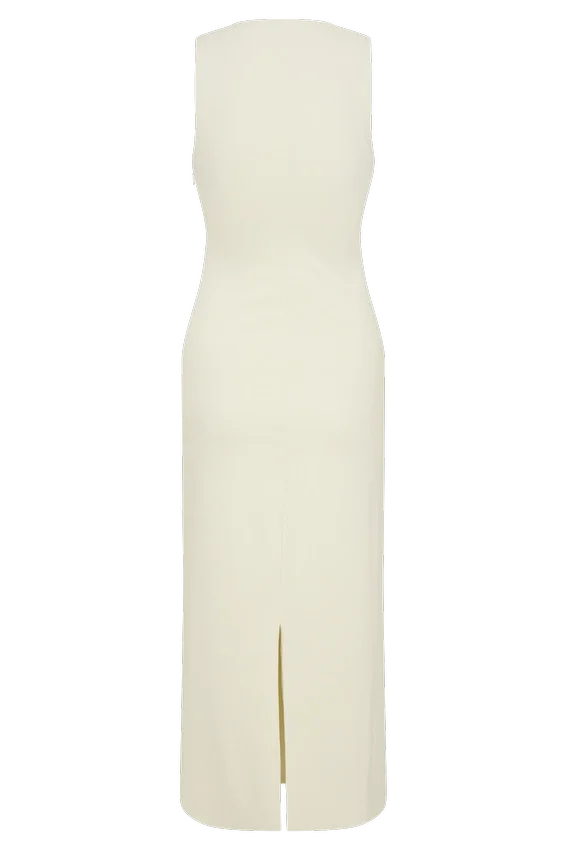 Norah Sleeveless Crepe Midi Dress – Ivory Norah Sleeveless Crepe Midi Dress – Ivory