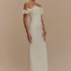Nova Ruffle Off Shoulder Maxi Dress – Ivory