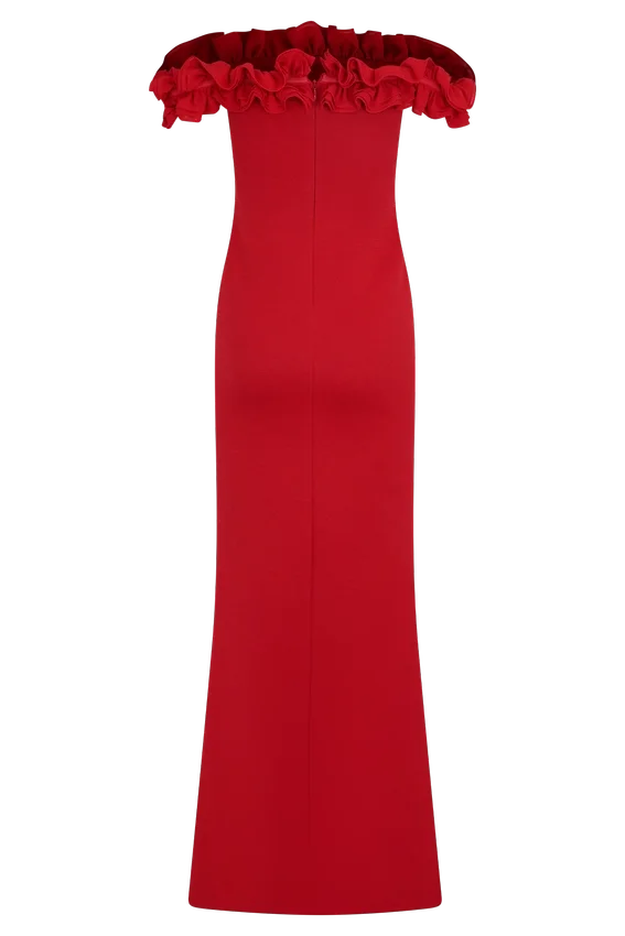 Nova Ruffle Off Shoulder Maxi Dress – Ruby Nova Ruffle Off Shoulder Maxi Dress – Ruby