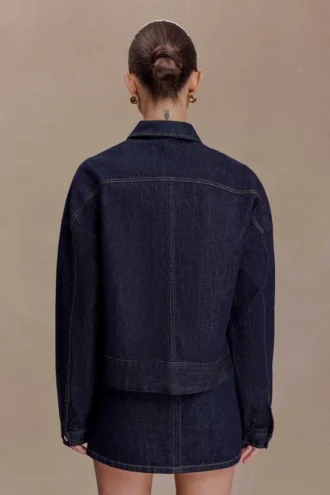 Olandria Oversized Jacket Top – Washed Indigo Blue Olandria Oversized Jacket Top – Washed Indigo Blue