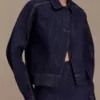 Olandria Oversized Jacket Top – Washed Indigo Blue