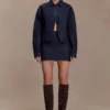 Olandria Oversized Jacket Top – Washed Indigo Blue